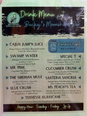 Menu photo 1 Bucky Moonshine's Dallas, TX