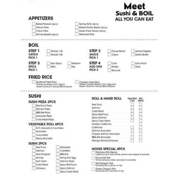Meet Sushi and Boil - AYCE Menu - Noodles Near Me - Toronto, Ontario