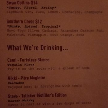 Foreign National - Menu - Cocktail Bars Near Me - Seattle, Washington