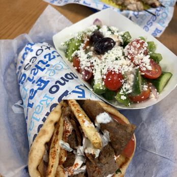 Nick The Greek - Beef/Lamb Gyro Pita- Tomatoes, Onions, Tzatziki, Fries & Paprika - Greek Near Me - Laguna Niguel, California Nick The Greek - Beef/Lamb Gyro Pita- Tomatoes, Onions, Tzatziki, Fries & Paprika - Greek Near Me - Laguna Niguel, California