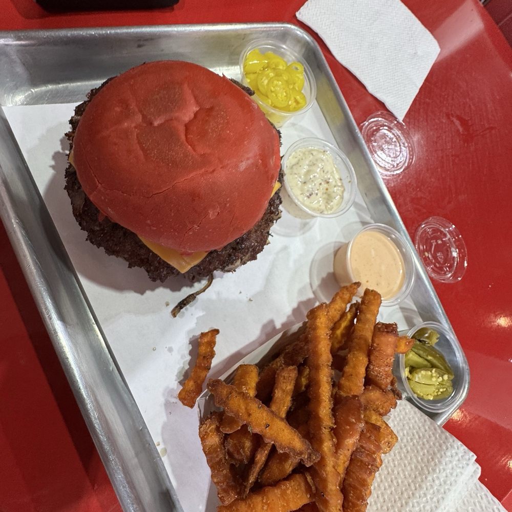 Wulf Burger - Side Wulf Classic Sauce Wulf Classic Sweet Potato Friez, fried in 100% beef tallow. - Burgers Near Me - Frisco, Texas