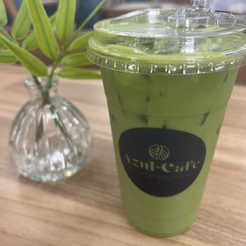 Azul Cafe - banana Matcha Latte (iced) - Desserts Near Me - Yuma, Arizona Azul Cafe - banana Matcha Latte (iced) - Desserts Near Me - Yuma, Arizona
