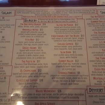 The Bad Apple - Food menu - Burgers Near Me - Chicago, Illinois The Bad Apple - Food menu - Burgers Near Me - Chicago, Illinois