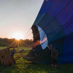 Jay airing up the balloon