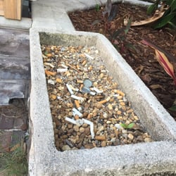 Neighbors Artisan Taqueria - Alongside the take out area, be a good "neighbor" and clean out or actually use it as a planter. Not an ashtray!