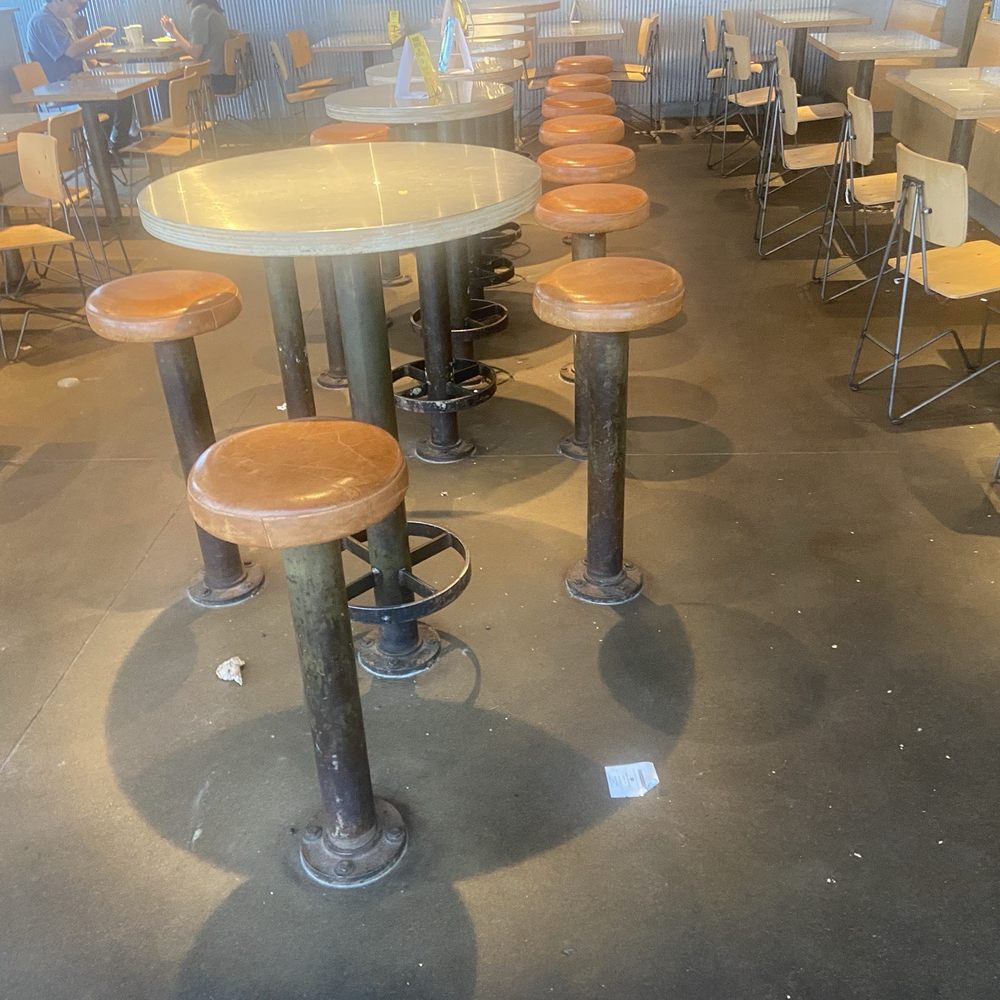 Food on every table and all over the floor. Food on every table and all over the floor.