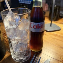 Cute little bottle of Diet Coke. I didn't think to ask if there were refills, but I'm gonna guess not.