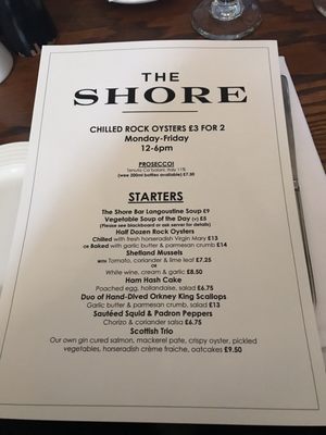 Menu photo 1 The Shore Edinburgh, EDH