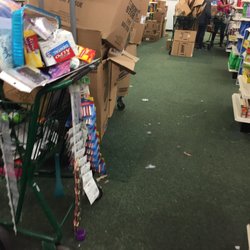Dollar Tree - Floors are disgusting, apparently they've never heard of a vacuum. Empty boxes filled the isle.