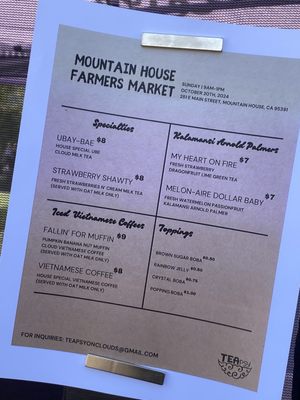 Menu photo 4 Teapsy On Clouds Mountain House, CA