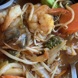 Pad Pak (Shrimp) - 7-8 shrimp in the dish.  flavorful, sweet/sour. But not my thing.