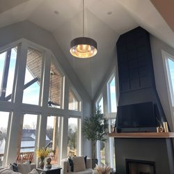 Mikes Electric - Family room 20 ft light fixture