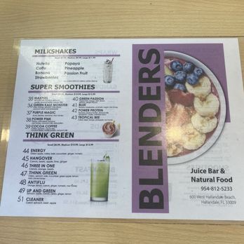 BLENDERS Juice Bar - Menu - Sandwiches Near Me - Hallandale Beach, Florida BLENDERS Juice Bar - Menu - Sandwiches Near Me - Hallandale Beach, Florida