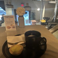 Decaf Americano and lemon tart