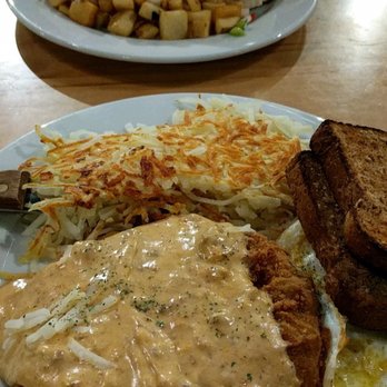 Alfred's Cafe - Chicken fried steak with chorizo gravy and biscuits and chorizo gravy - American Near Me - Tacoma, Washington Alfred's Cafe - Chicken fried steak with chorizo gravy and biscuits and chorizo gravy - American Near Me - Tacoma, Washington
