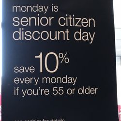 TJ Maxx - Lucky Seniors...sign posted 2/4/2019