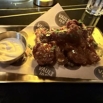Vault 168 - Duck wings with garlic sauce - Cocktail Bars Near Me - Binghamton, New York Vault 168 - Duck wings with garlic sauce - Cocktail Bars Near Me - Binghamton, New York