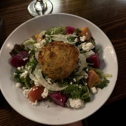 Porters On Main - Beet Salad with Crab Cake
