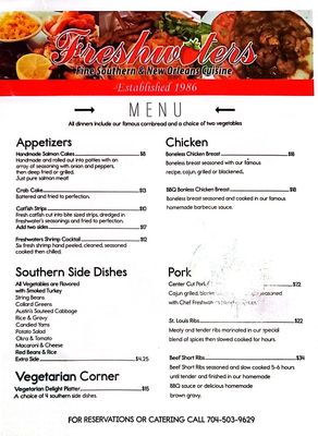 Menu photo 2 Freshwaters Charlotte, NC