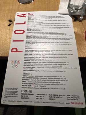 Menu photo 1 Piola - Pinecrest Miami, FL Menu photo 1 Piola - Pinecrest Miami, FL