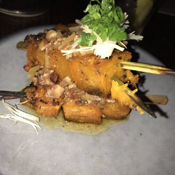 Kyu - Roasted potatoes. Bacon, miso pecorino - Asian Fusion Near Me - Miami, Florida Kyu - Roasted potatoes. Bacon, miso pecorino - Asian Fusion Near Me - Miami, Florida