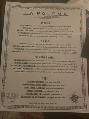 Menu photo 8 Paloma Santa Barbara, CA
