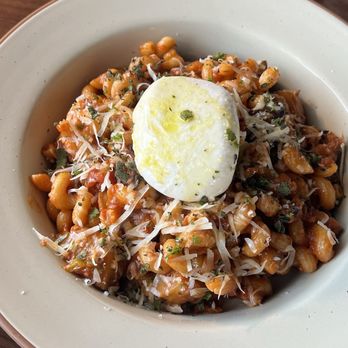Lucilla - Mushroom and eggplant pasta with burrata - New American Near Me - Tallahassee, Florida