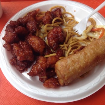 Master Wok - "spicy" sesame chicken. Notice the lack of any sesame seeds as well. - Chinese Near Me - Sterling, Virginia