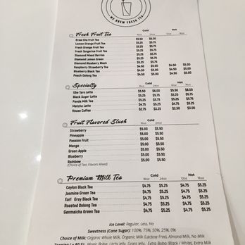 Brew Cha - Menu! Now offering oat milk. - Bubble Tea Near Me - San Francisco, California