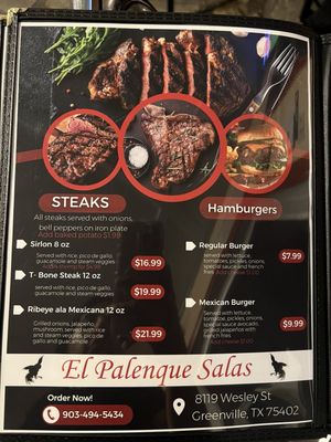 Menu photo 3 El Palenque Salas Greenville, TX