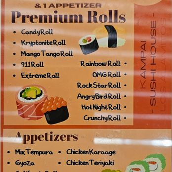 Kampai Sushi House - Updated happy hour March 2026. New price is $39. - Sushi Bars Near Me - Los Alamitos, California Kampai Sushi House - Updated happy hour March 2026. New price is $39. - Sushi Bars Near Me - Los Alamitos, California