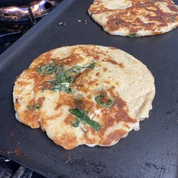 Mochileros Street Food - Spinach bacon cheese Pupusas - Food Trucks Near Me - Anchorage, Alaska