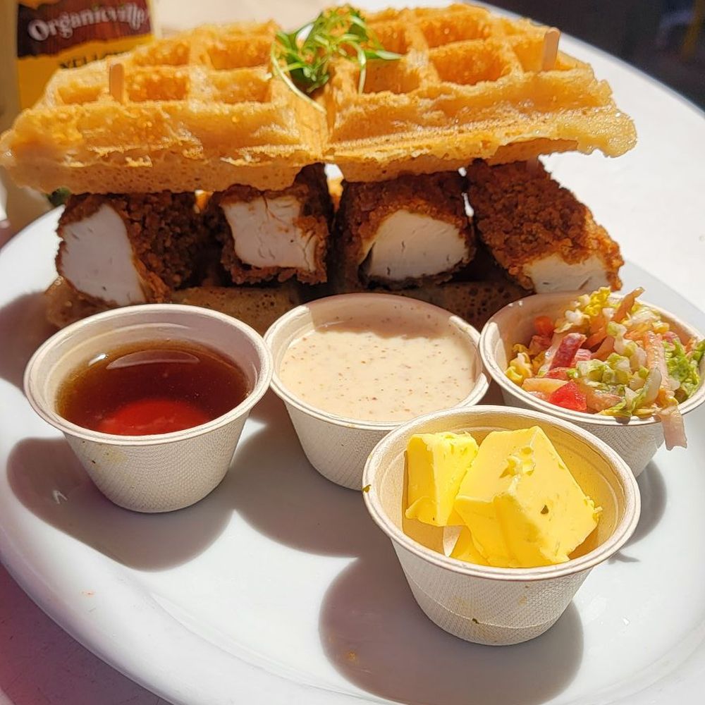 Nectarine Grove - Chicken and waffles. - New American Near Me - Encinitas, California Nectarine Grove - Chicken and waffles. - New American Near Me - Encinitas, California
