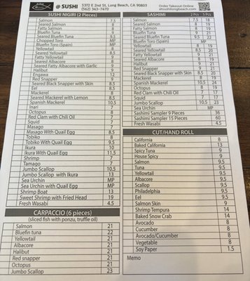 Menu photo 4 @Sushi Long Beach, CA Menu photo 4 @Sushi Long Beach, CA