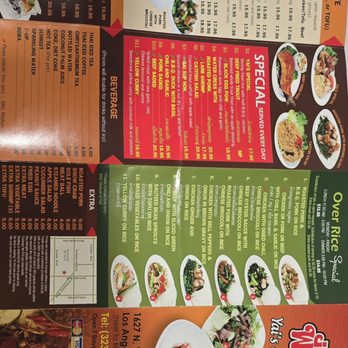 Yai's On Vermont - Menu - Thai Near Me - Los Angeles, California