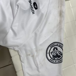 More stains on the jersey. This was how it was sold to me. I did wash it after my ride, and it did clean up a little.