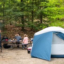 Effortless Adventure - A group out with our 4 Person Rental Package at Hancock Campground in NH!