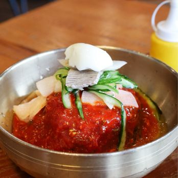 Sambong Naengmyun - Spicy Cold Noodle (bibim noodle) @tiffhuangry - Korean Near Me - Duluth, Georgia