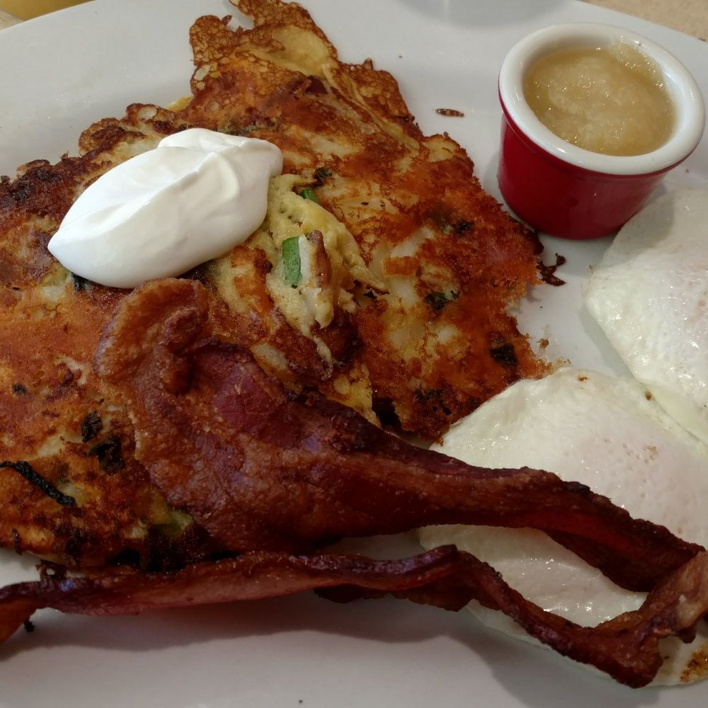 Egg N' Joe - Potato pancakes hit the spot! Delish! - American Near Me - Gilbert, Arizona Egg N' Joe - Potato pancakes hit the spot! Delish! - American Near Me - Gilbert, Arizona