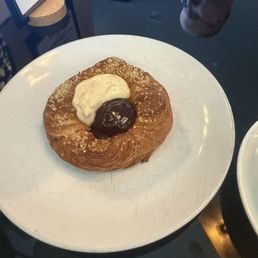 Vanilla and raspberry filled croissant Vanilla and raspberry filled croissant