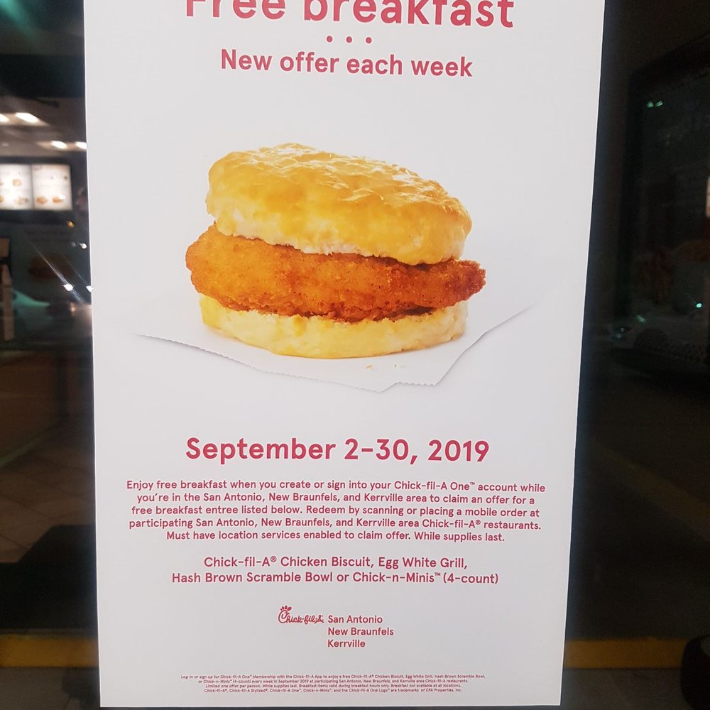 Chick Fila deals are unbeatable *  Free Breakfast All September
