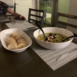 Creative Table AZ - clams, mussels, shrimp and calamari in a white wine broth with toasted bread