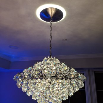 All Pro Electric - Led glow base on crystal chandelier, installed by Daniel - Electricians Near Me