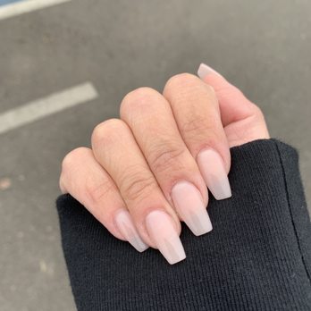 Red Carpet Salon - Coffin nails with natural pink acrylic powder. Obsessed!! - Nail Salons Near Me - Capitola, California