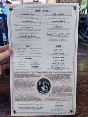 Menu photo 1 Patrick Doud's Irish Pub Mackinac Island, MI Menu photo 1 Patrick Doud's Irish Pub Mackinac Island, MI