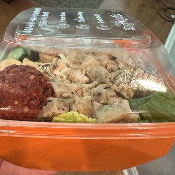Salad and Go - TUSCAN SUMMER SALAD chicken, sun-dried tomato tapenade, orecchiette, cucumbers, red onion, provolone, arugula, romaine, Italian vinaigrette - Salad Near Me - Addison, Texas
