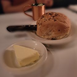 Lewnes' Steakhouse - Warm onion boule (not sourdough) served with fresh butter.