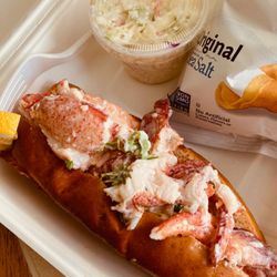 The Lazy Lobstah and Grill - Lobster roll with coleslaw and CC Chips.