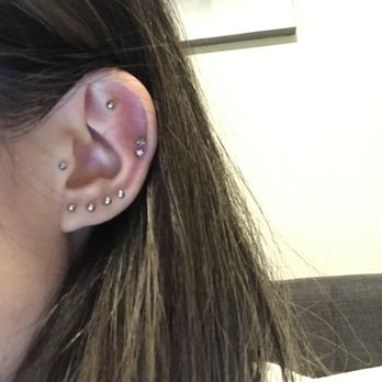 JuL Head Piercing - Double helix piercings with cute little starry studs - Jewelry Near Me - Alhambra, California
