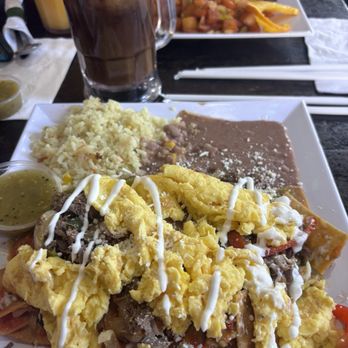 Mex Cocina Cafe - Chilaquiles a la bandera. Iced cafe de olla. - Desserts Near Me - Burbank, California Mex Cocina Cafe - Chilaquiles a la bandera. Iced cafe de olla. - Desserts Near Me - Burbank, California